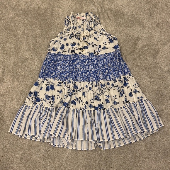 Tuckernuck Ro’s Garden sundress Sofia floral cotton dress Medium Provence blue - Picture 2 of 8